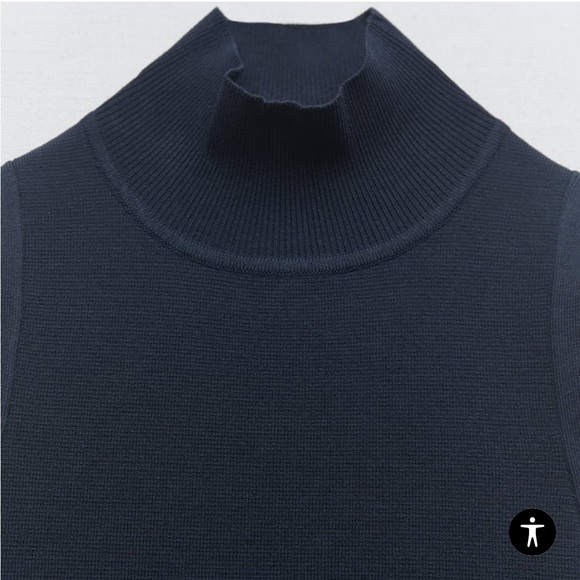 NWT ZARA BASIC MOCK NECK KNIT TOP - Picture 5 of 7